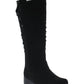 Khmobu Women's Rose Button Trim Boots Black Size 8.5 M