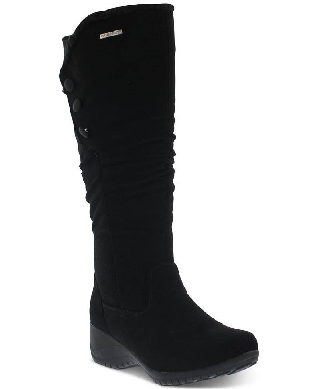 Khmobu Women's Rose Button Trim Boots Black Size 8.5 M