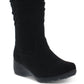 Khmobu Women's Rose Button Trim Boots Black Size 8.5 M