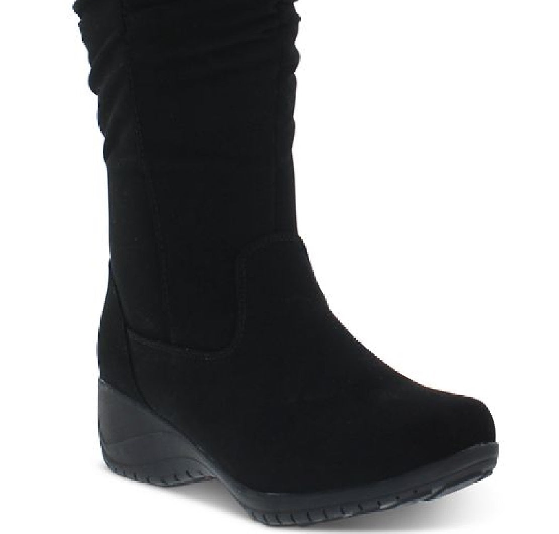 Khmobu Women's Rose Button Trim Boots Black Size 8.5 M