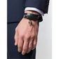 Alexander Mcqueen Men's Embossed Leather Double Wrap Skull Bracelet Black Size Regular