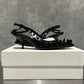 Alexander Mcqueen Women's Spiked Kitten Heel Pumps Black Size 4