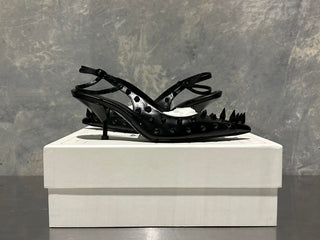 Alexander Mcqueen Women's Spiked Kitten Heel Pumps Black Size 4