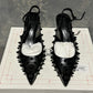 Alexander Mcqueen Women's Spiked Kitten Heel Pumps Black Size 4
