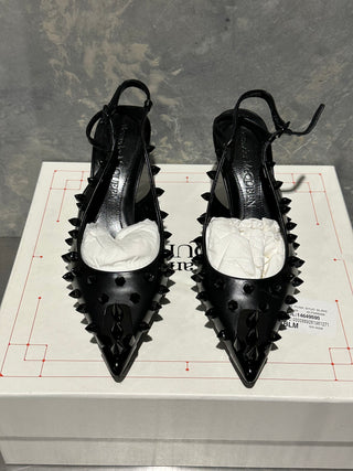 Alexander Mcqueen Women's Spiked Kitten Heel Pumps Black Size 4