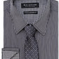 Nick Graham Men's Modern Fit Dress Shirt & Tie Black Size 32X33