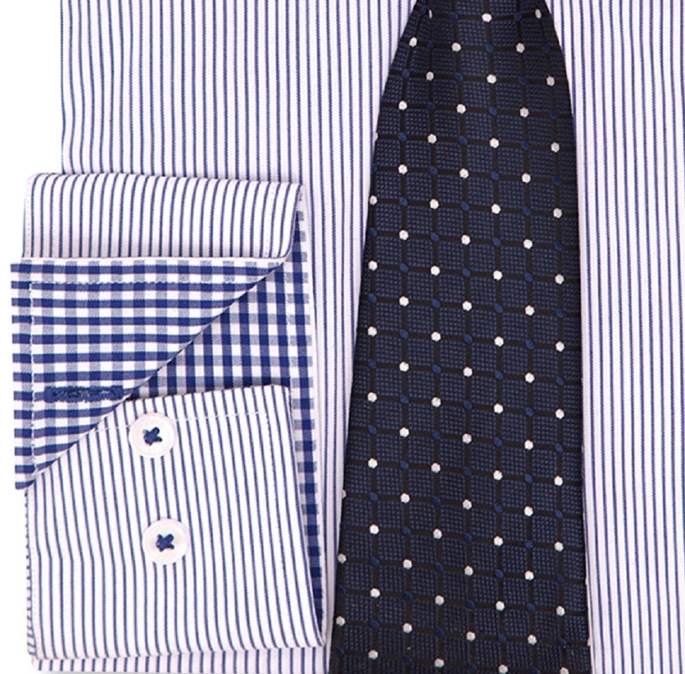 Nick Graham Men's Modern Fit Dress Shirt & Tie Blue Size 14X32X33