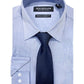 Nick Graham Men's Slim Fit Chambray Dress Shirt & Tie Set Blue Size Small