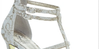 Adrianna Papell Women's Adara Fabric Open Toe Special Shoes Gold Size 8.5 M