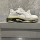 Balenciaga Men's Triple S Clear Sole Low Top Sneakers White Size 13
