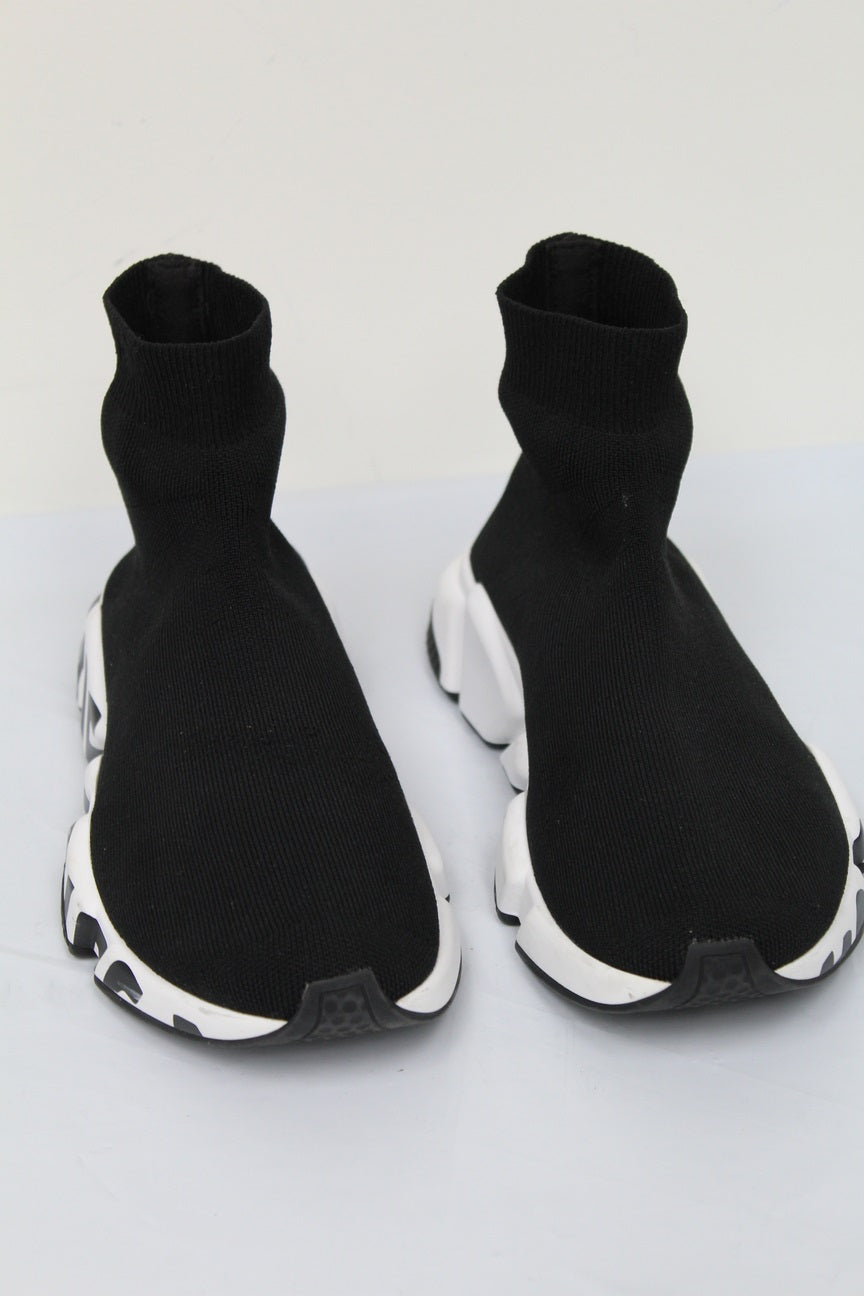 Balenciaga Women's Mid Speed Sock Sneaker Black Size 8