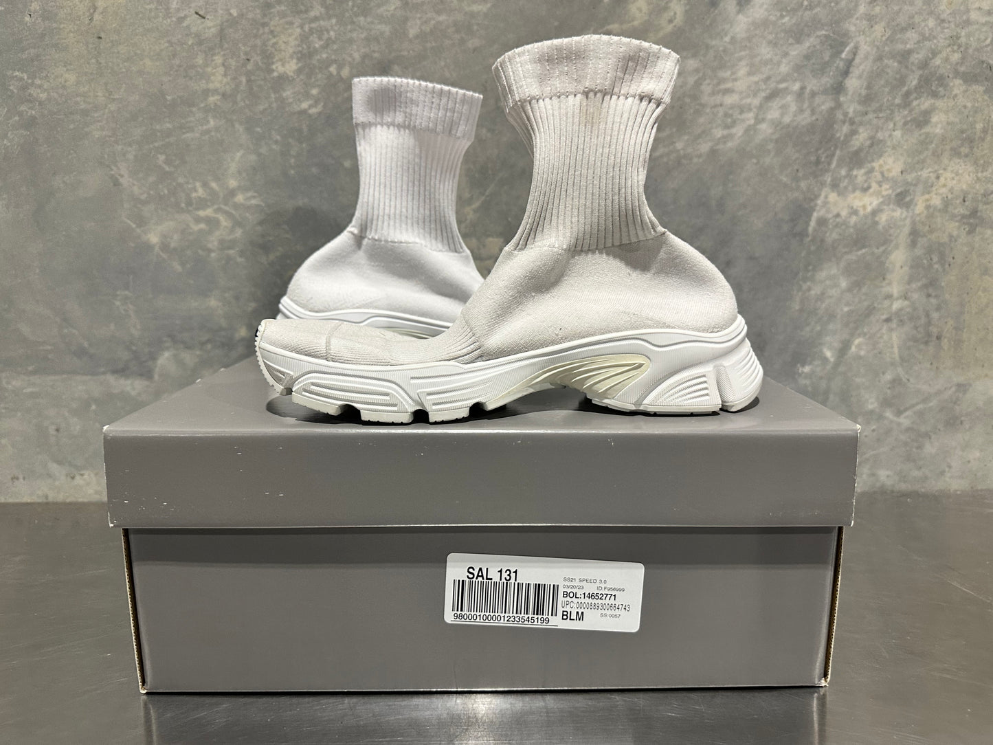 Balenciaga Women's Speed 3.0 Knit Sock Sneakers White Size 9