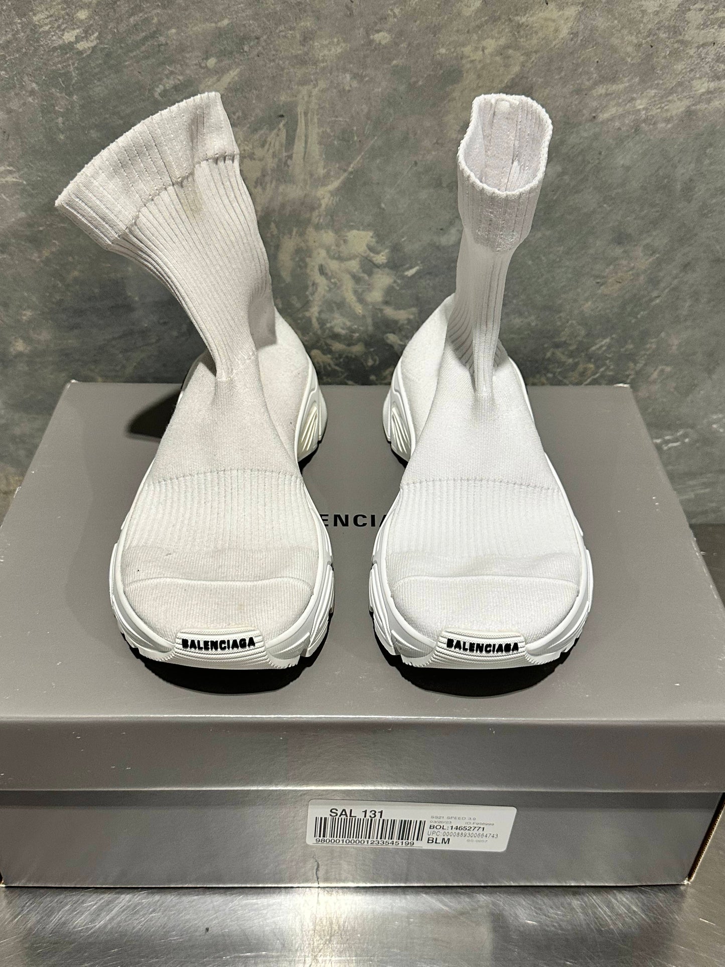 Balenciaga Women's Speed 3.0 Knit Sock Sneakers White Size 9