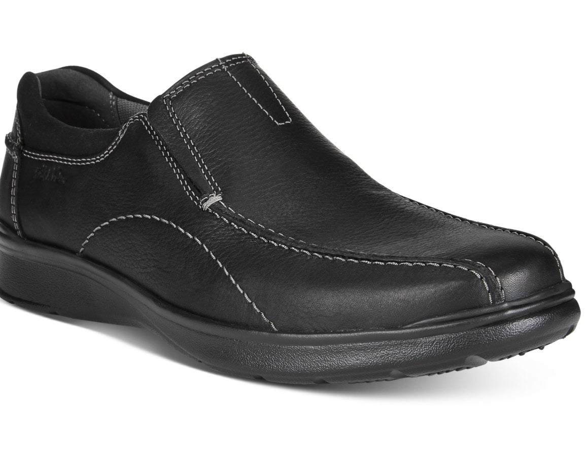 Clarks Men's Cotrell Step Bike Toe Slip On Shoes Black Size 10.5 W