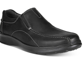 Clarks Men's Cotrell Step Bike Toe Slip On Shoes Black Size 10.5 W