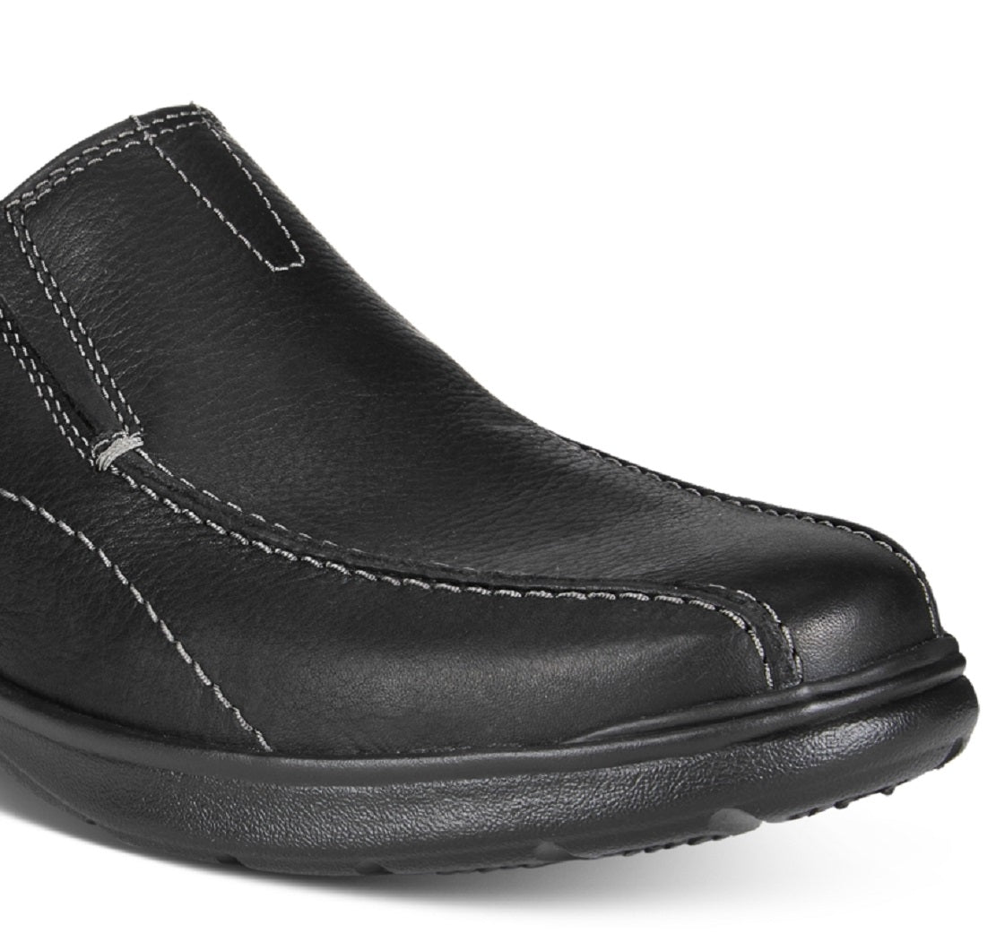 Clarks Men's Cotrell Step Bike Toe Slip On Shoes Black Size 10.5 W