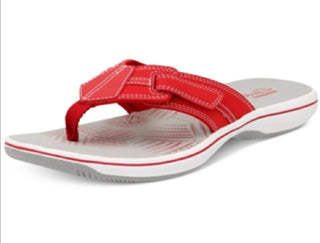 Clarks Women's Brinkley Bree Flip Flops Red Size 11 M