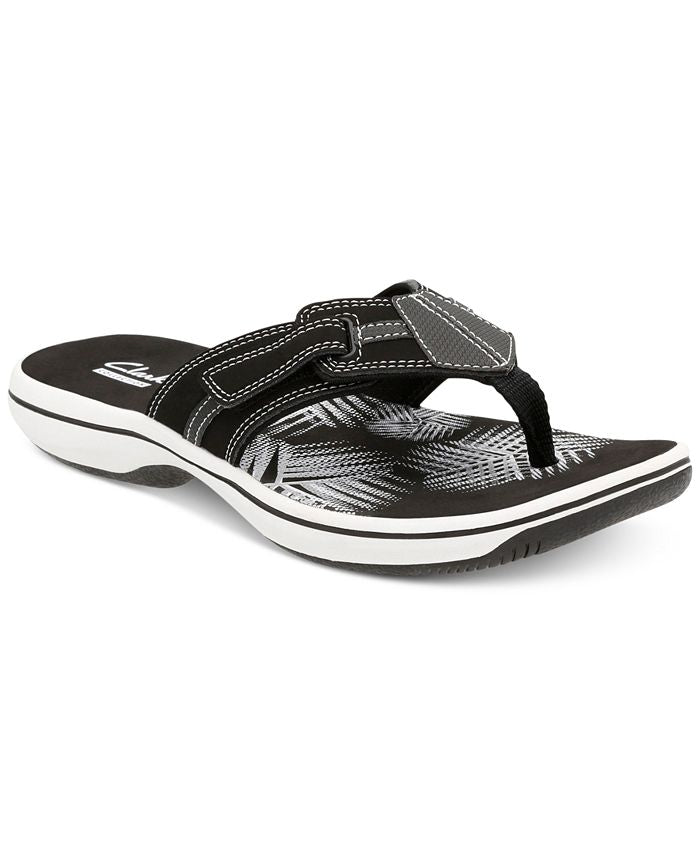 Clarks Women's Brinkley Bree Flip Flops Shoes Black Size 8 M