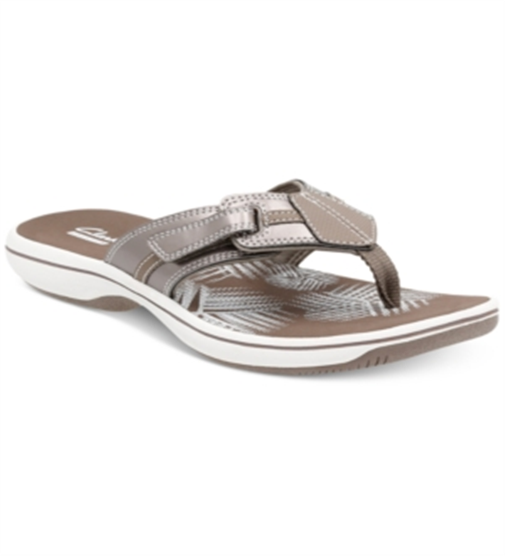 Clarks Women's Brinkley Bree Flip Flops Brown Size 12 M