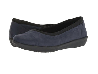 Clarks Women's Slip On Loafer Cushion Soft Flats Blue Size 7.5 M