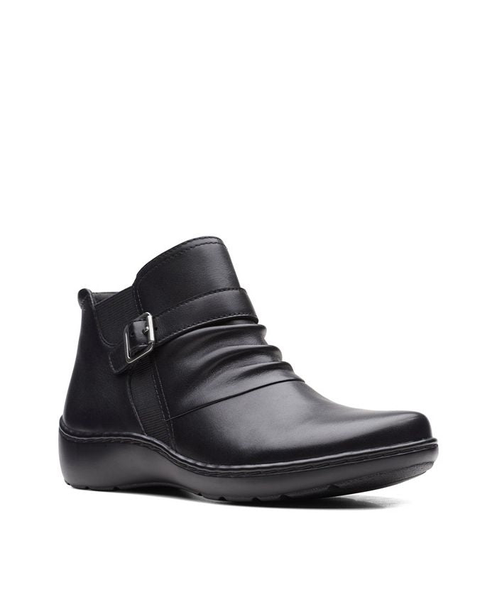 Clarks Women's Collection Cora Ruched Boots Black Size 9 M