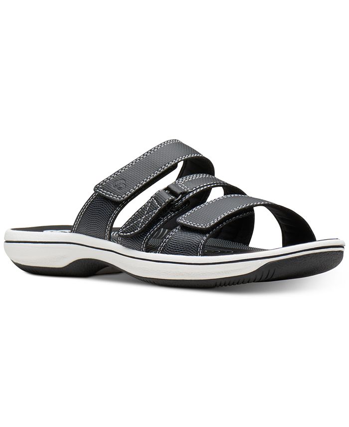 Clarks Women's Cloudsteppers Brinkley Coast Slide Sandals Black Size 10 M