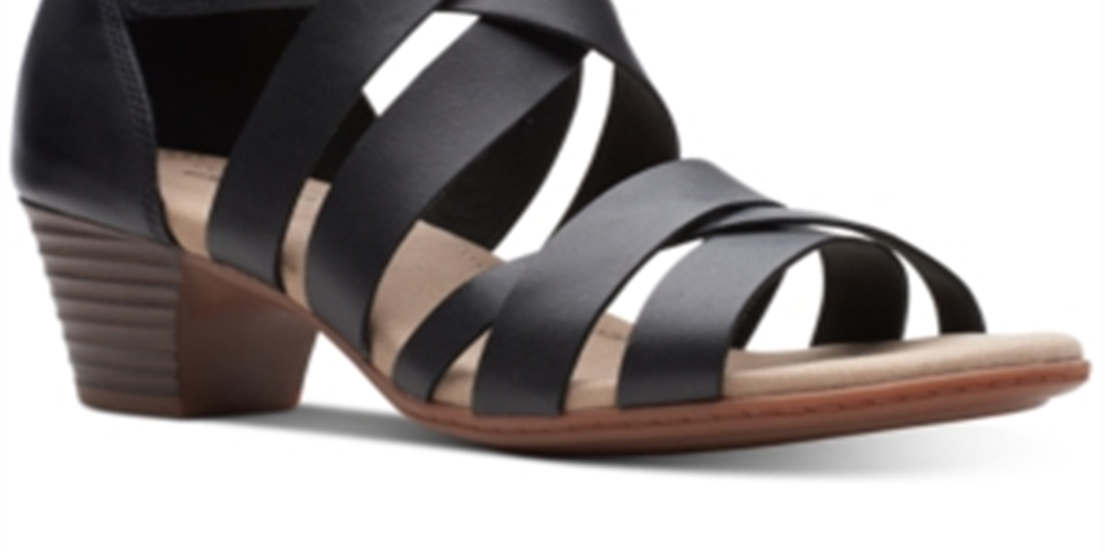 Clarks Women's Valarie Dream Dress Sandals Black Size 5.5 M