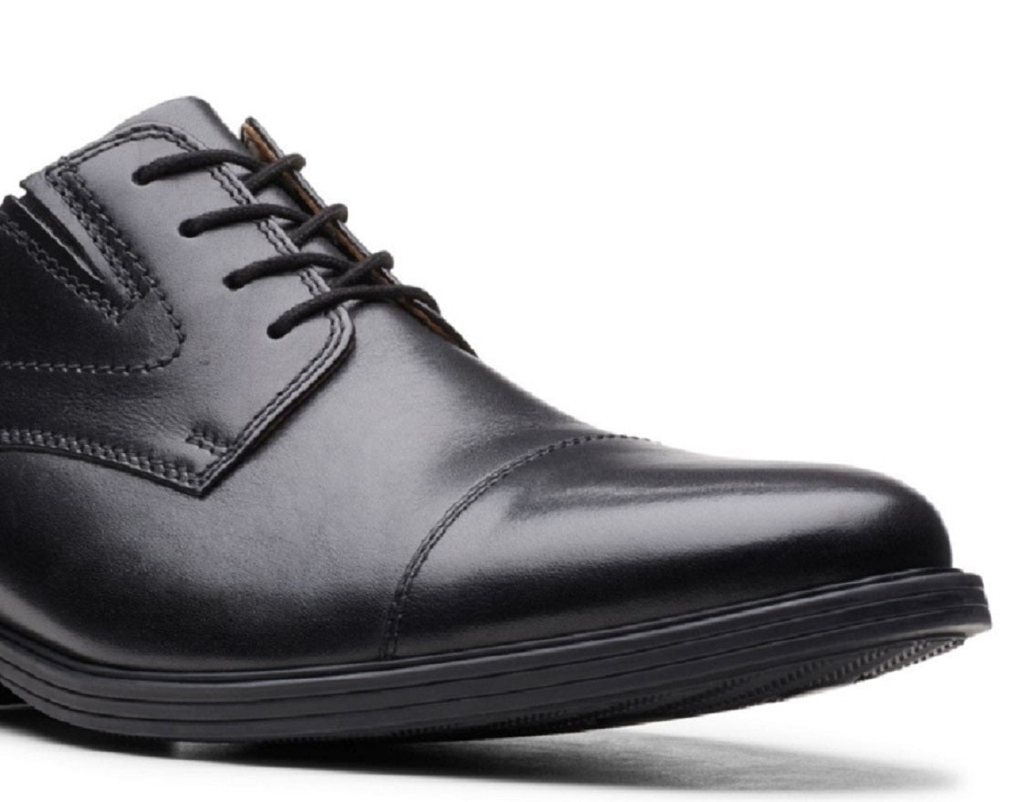 Clarks Men's Whiddon Cap Toe Oxfords Shoes Black Size 8.5 M