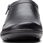Clarks Women's Cora Giny Cushioned Zip Loafer Flats Black Size 8 M