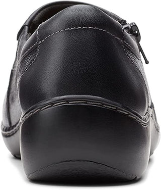 Clarks Women's Cora Giny Cushioned Zip Loafer Flats Black Size 8 M
