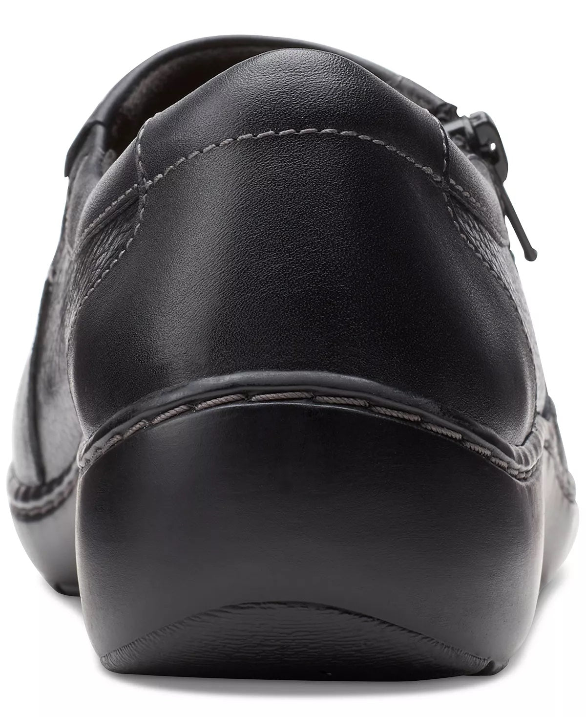 Clarks Women's Cora Giny Cushioned Zip Loafer Flats Shoes Black Size 9 M