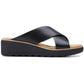 Clarks Women's Jillian Gem Crisscross Slip On Wedge Sandals Black Size 9.5M