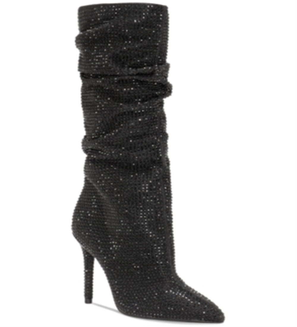 Jessica Simpson Women's Layzer Slouch Rhinestone Boots Black Size 7.5