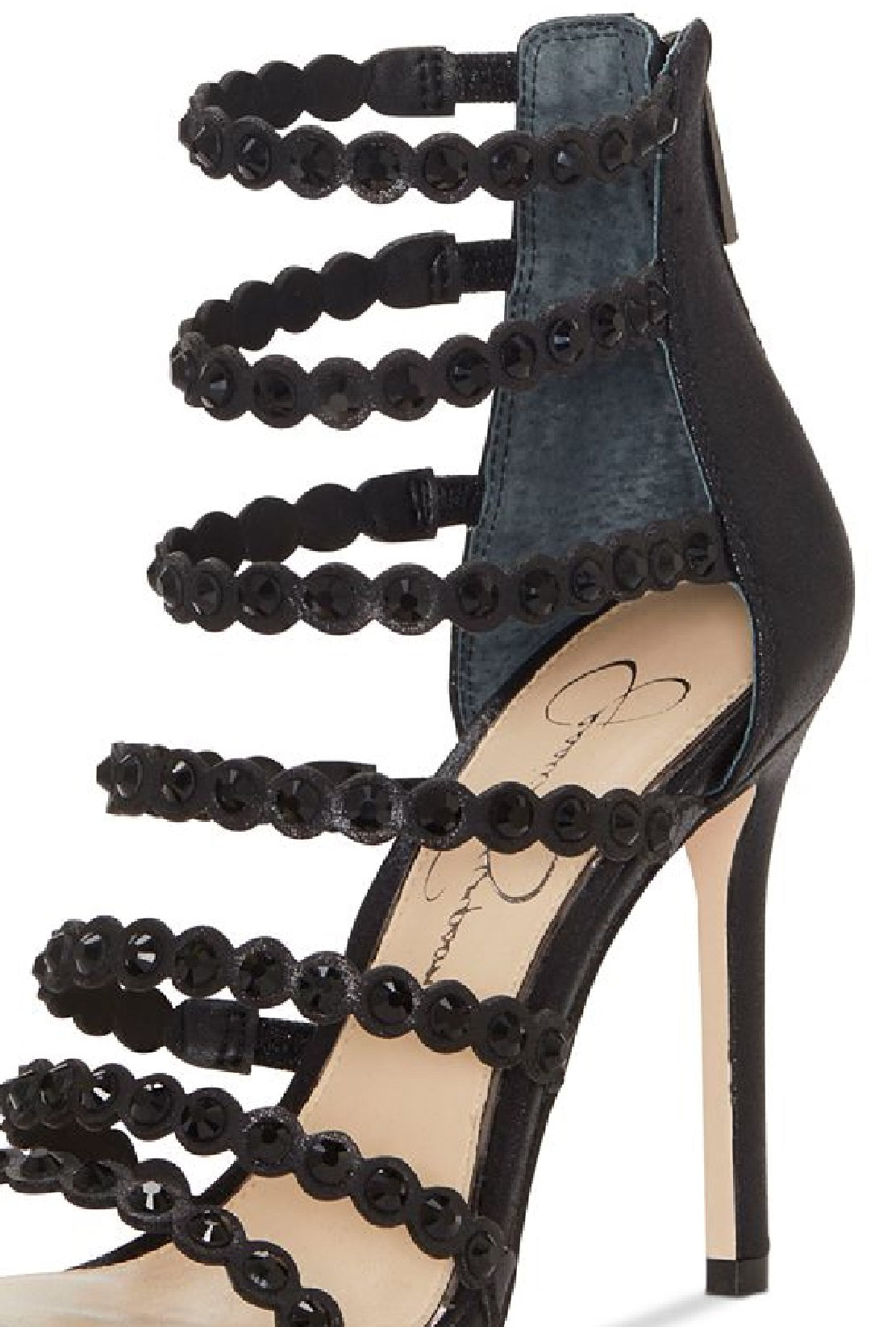 Jessica Simpson Women's Jezalynn Embellished Sandal Black Size 7.5 M