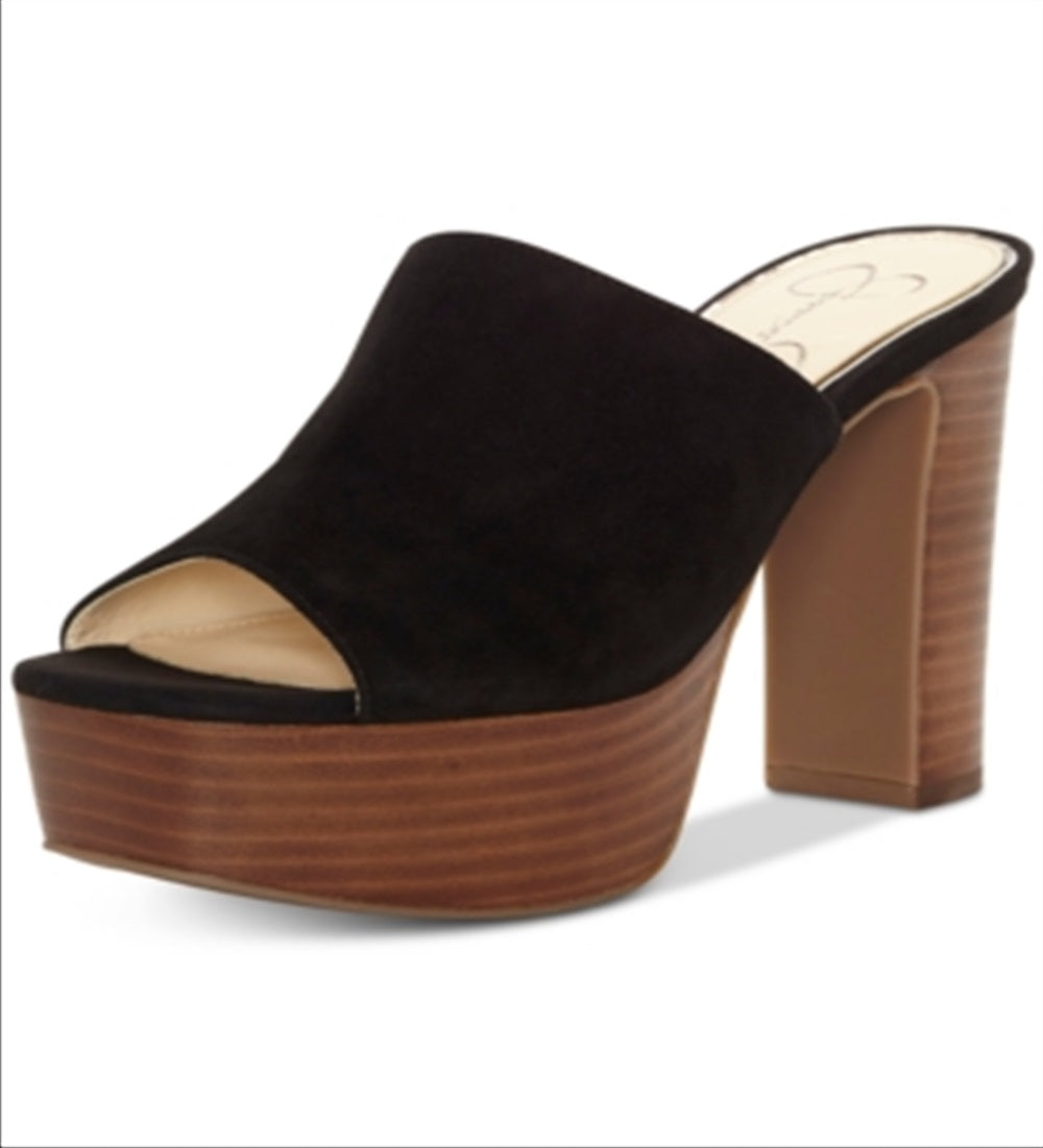 Jessica Simpson Women's Camree Suede Open Toe Platform Pumps Black Size 7 M