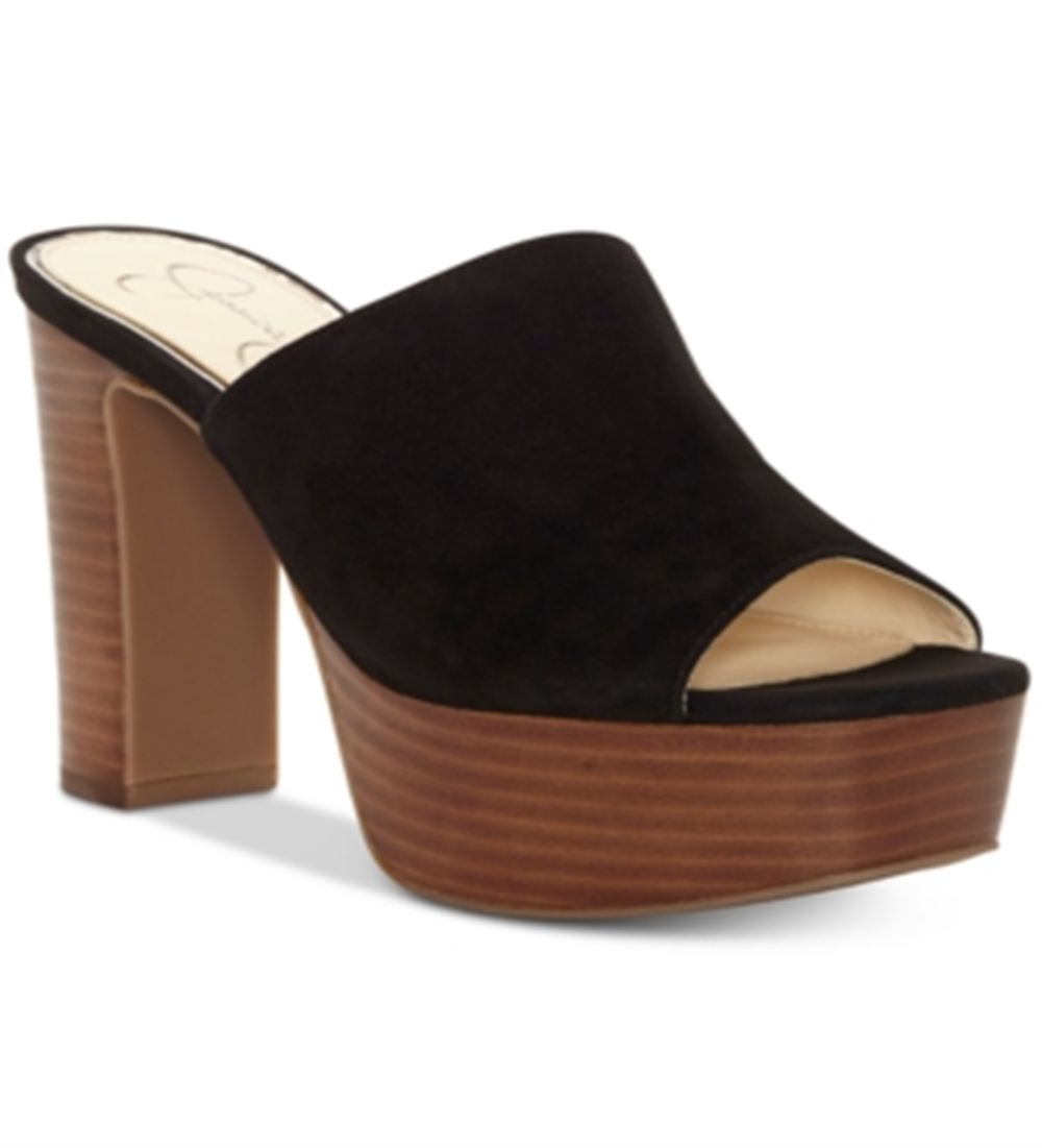Jessica Simpson Women's Camree Suede Open Toe Platform Pumps Black Size 7 M