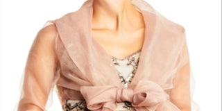 Adrianna Papell Women's Organza Wrap Jacket Beige Size Large