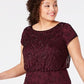 Adrianna Papell Women's Bead Illusion Blouson Dress Purple Size 22W