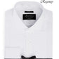 Michelsons Of London Men's Classic Fit Stretch Pleated Bib French Cuff Tuxedo Shirt White Size 16.5X34X35