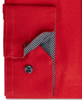 Society Of Threads Men's Slim Fit Non Iron Performance Solid Dress Shirt Red Size Large