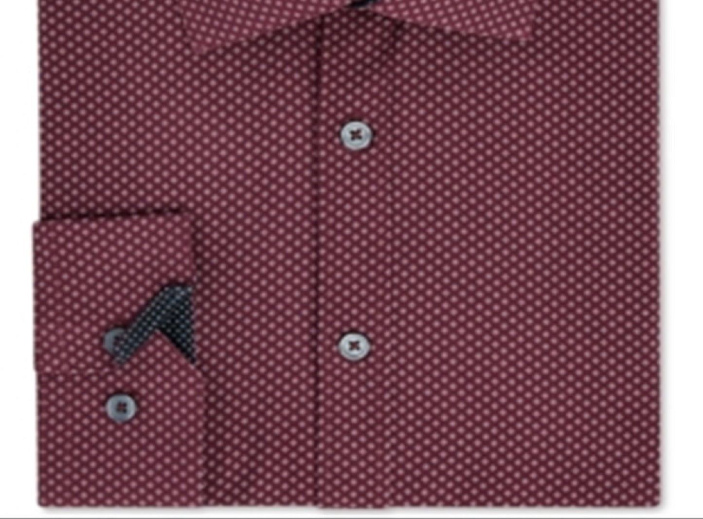 Society Of Threads Men's Slim Fit Performance Stretch Diamond Dress Shirt Red Size Medium