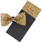 Tallia Men's Bling Bow Tie & Pocket Square Yellow Size Regular