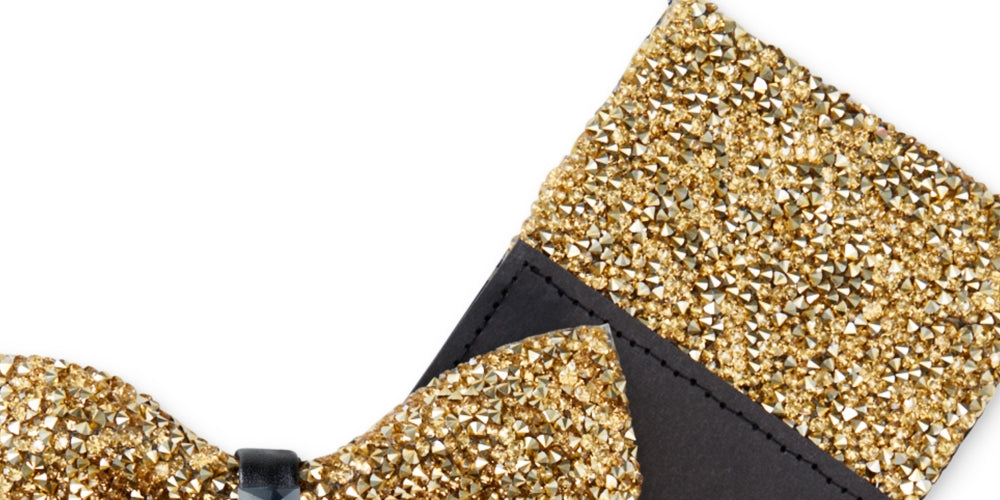 Tallia Men's Bling Bow Tie & Pocket Square Yellow Size Regular