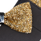 Tallia Men's Bling Bow Tie & Pocket Square Yellow Size Regular