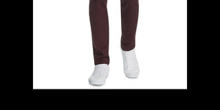 Tallia Men's Straight Fit Stretch Geo Paisley Sports Pants Wine- Size 38