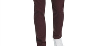 Tallia Men's Straight Fit Stretch Geo Paisley Sports Pants Wine- Size 38