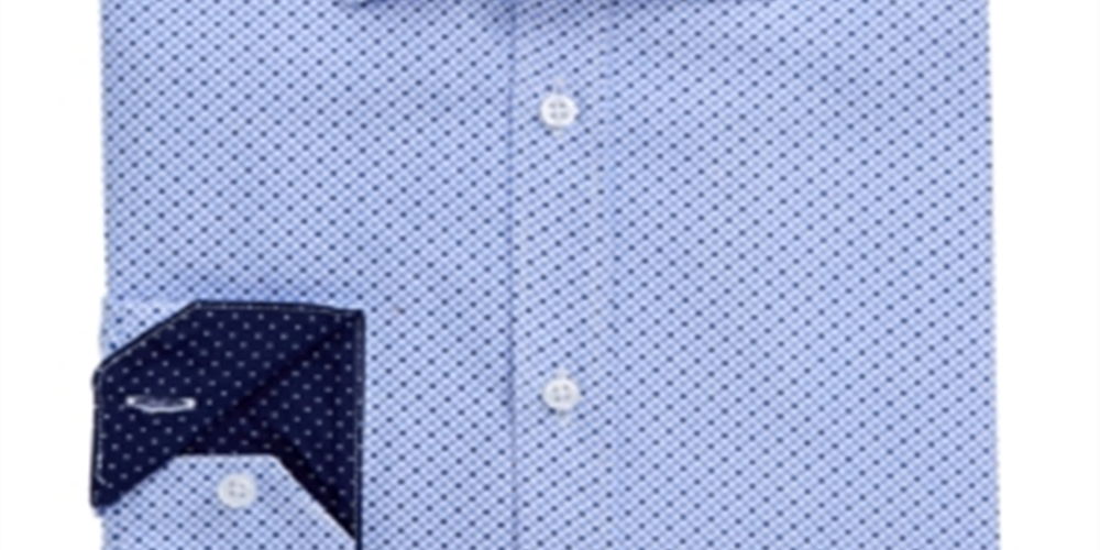 Society Of Threads Men's Slim Fit Performance Geometric Dot Dress Shirt Black Size X-Large