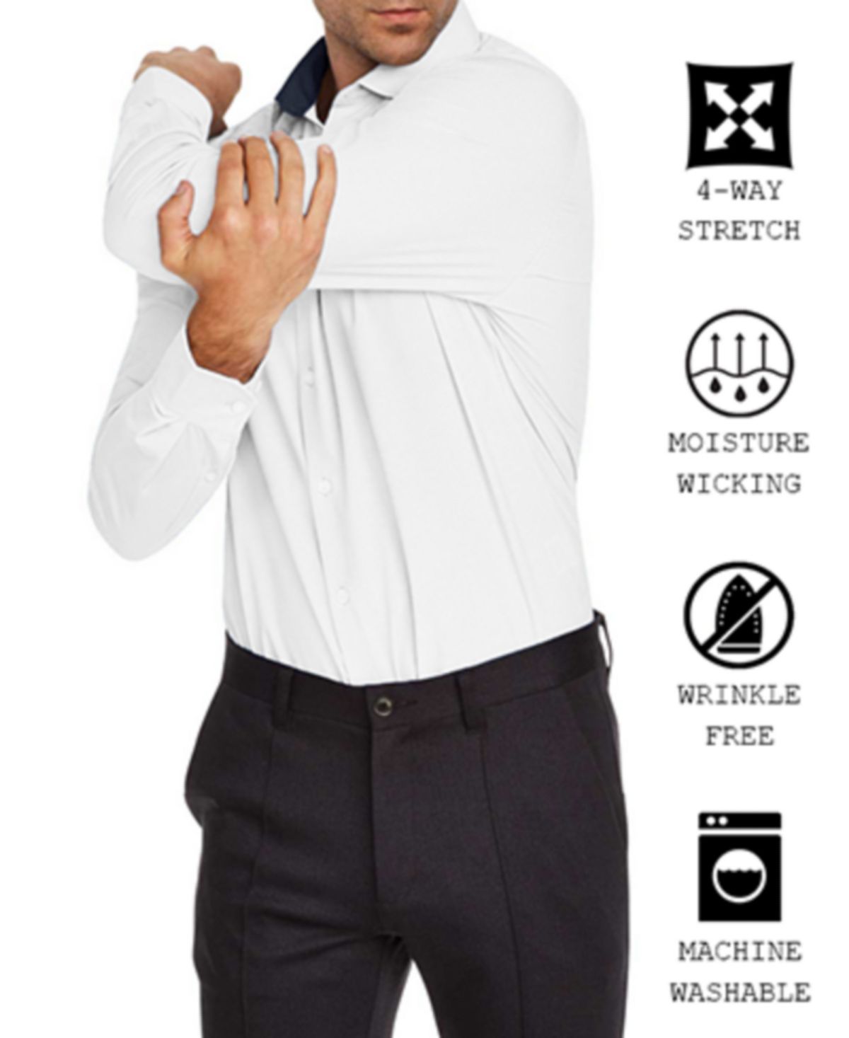 Society Of Threads Men's Slim Fit Moisture Wicking Wrinkle Free Dress Shirt Orange Size XX-Large