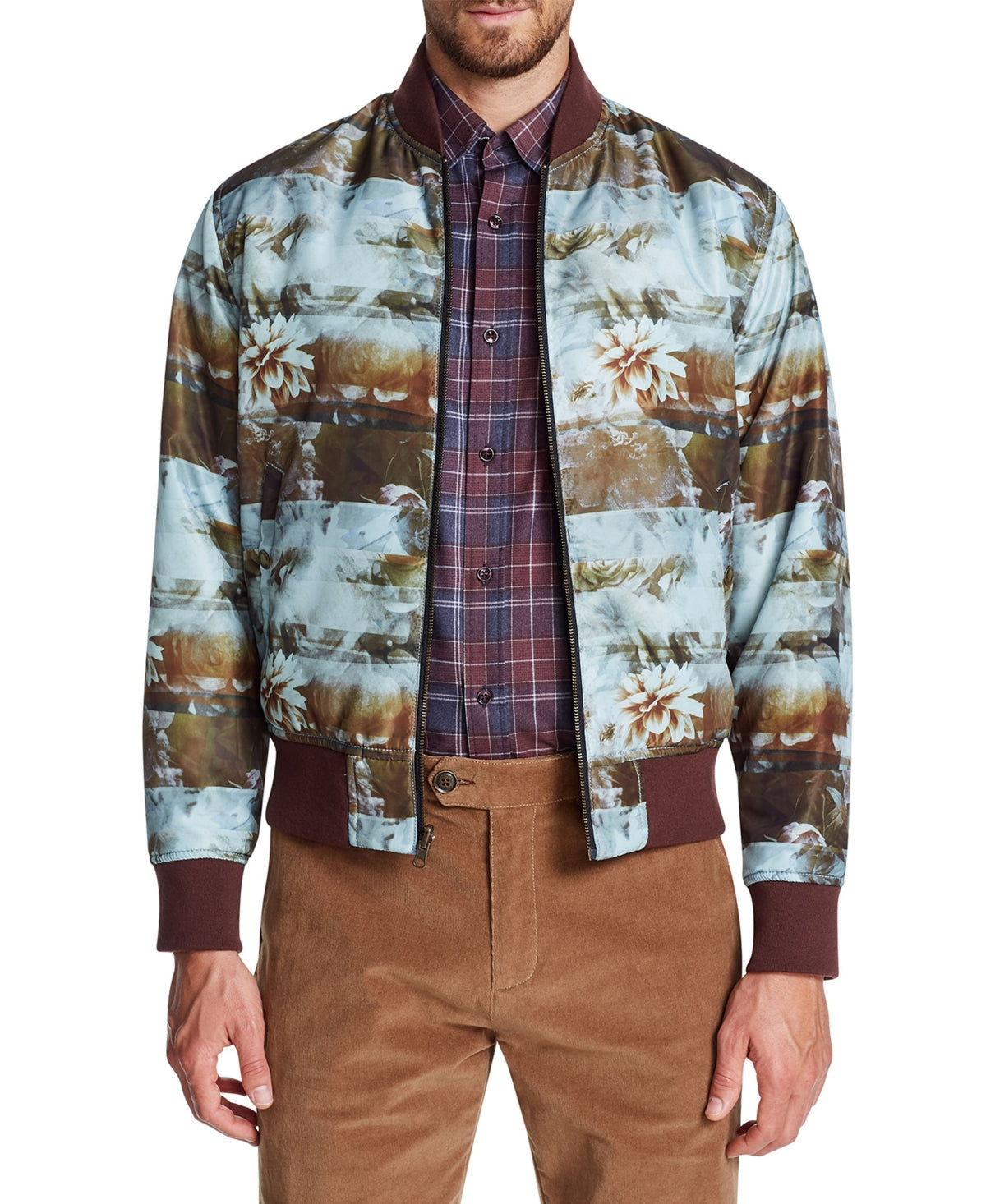 Brooklyn Brigade Men's Hunter Reversible Bomber Brown Size Large