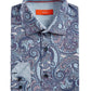 Tallia Men's Slim Fit No Iron Performance Stretch Paisley Dress Shirt Blue Size Small